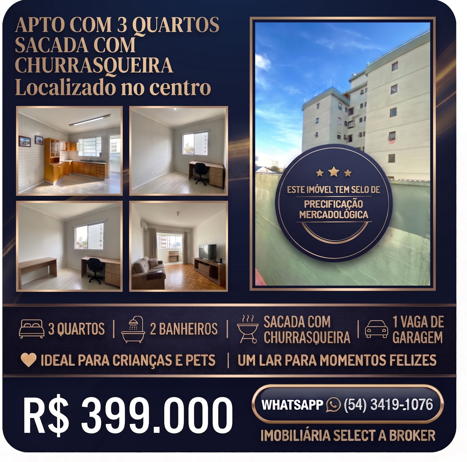 Apartamento amplo no Centro — Residencial Avelino Fontaniva