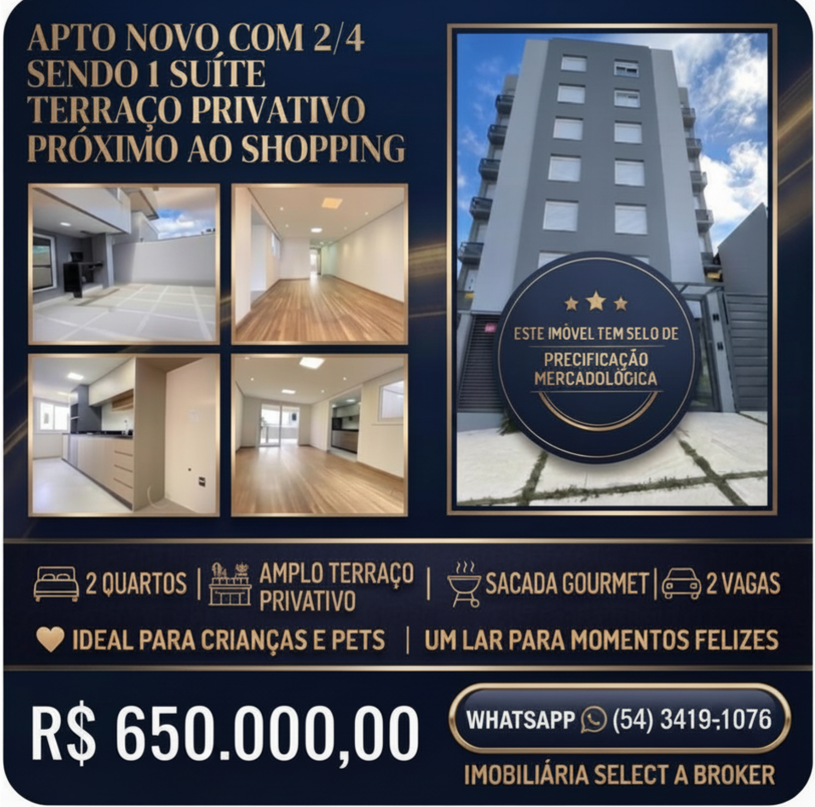 Apartamento novo com área externa privativa — Rezidenziale Marselan